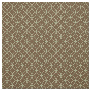 Sage Green Circles on Chocolate Brown Fabric