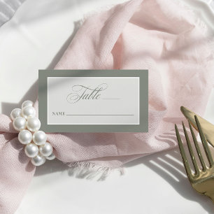 Sage Green Classic and Luxe Wedding Flat Place Card