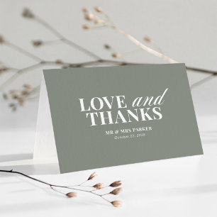 Sage Green   Classic and Luxe Wedding Thank You Card