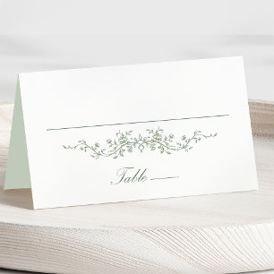 Sage Green Classic Floral Wedding Place Card