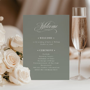 Sage Green   Classic Luxe Wedding Welcome Program