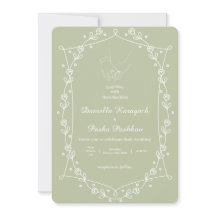 Sage Green Classic Minimal Floral