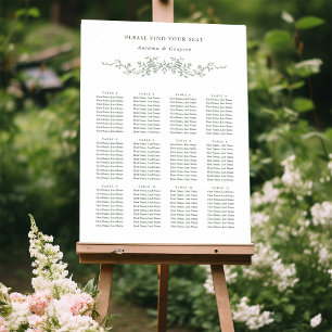 Sage Green Classy French Victorian Wedding Seating Poster