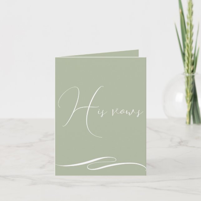 Sage Green Client Gift Logo Wedding Vows Booklet  Card (Front)