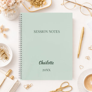 Sage green coach business session notes notebook