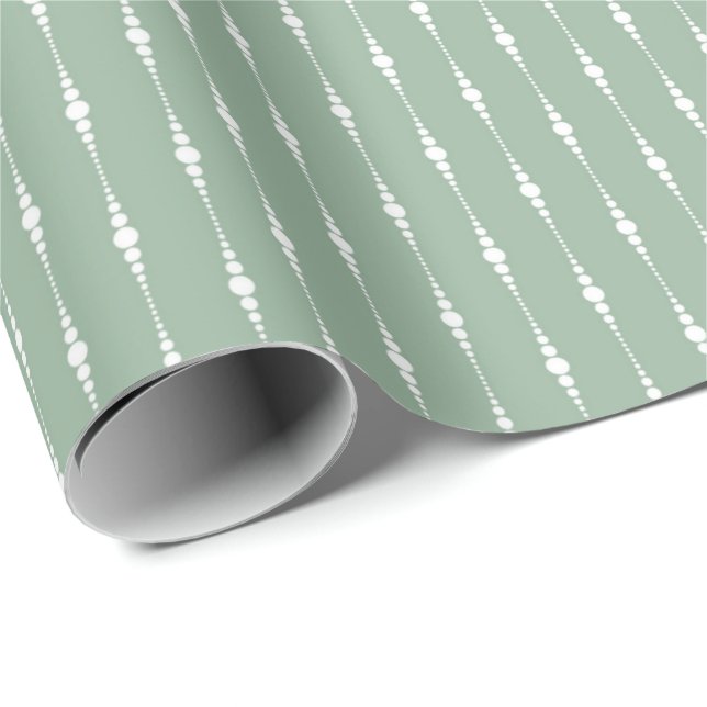 Sage Green Color Watercolor Pattern Wrapping Paper (Roll Corner)