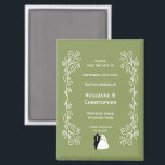 Sage Green Coloured Bride And Groom Design Wedding Magnet<br><div class="desc">Sage green coloured, one of the colours for 2025, wedding save the date magnet black and white bride groom design. You can customise this sage green coloured wedding save the date magnet with your own wedding details. Should you require any help with customising then contact us through the link on...</div>