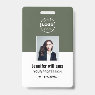 Sage Green Company Employee Photo ID Badge