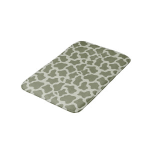 Sage Green Cow Print Bath Mat