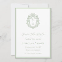 Sage Green Crest Monogram Wedding Logo