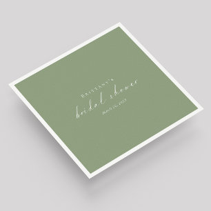 Sage Green Custom Bridal Shower Napkins