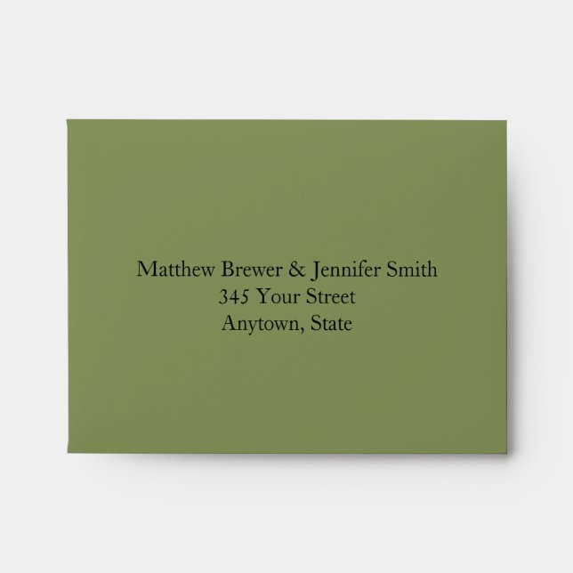 Sage Green Custom Envelope w/ Pre-Printed Address (Front)
