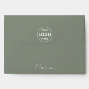 Sage Green Custom Logo Personalised Envelope