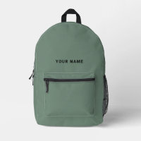 Sage Green Custom Name Backpack
