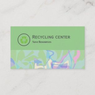 Sage green custom name Recycling business card