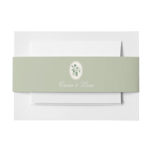 Sage Green Custom Wedding Belly Band Invitation Belly Band