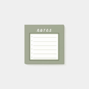 Sage green cute bullet points post-it notes