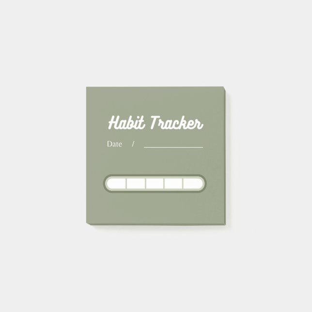 Sage green Cute Habit Tracker Post-it Notes (Front)