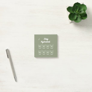 Sage green Cute Water Drinking Tracker Post-it Notes