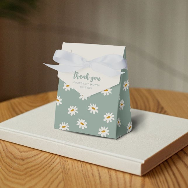 Sage Green Daisy Pattern   Favour Box (Creator Uploaded)