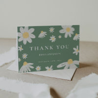 Sage Green Daisy Thank You Card