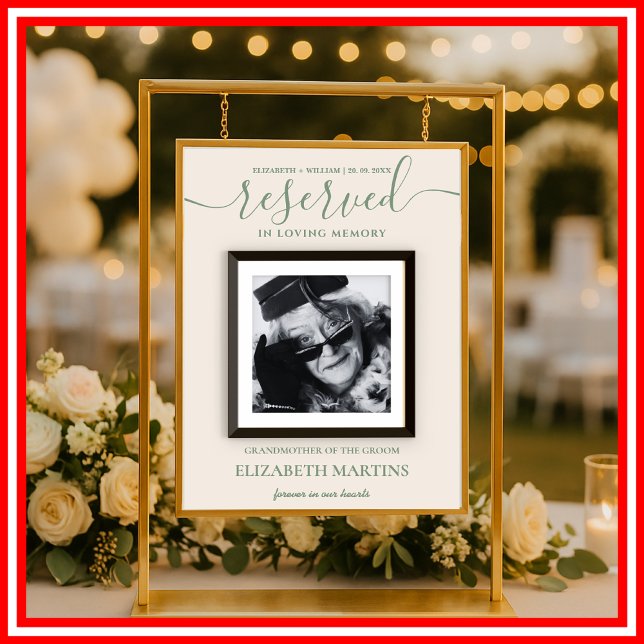 Sage Green Deceased Reserved Seat Wedding Sign  (Creator Uploaded)