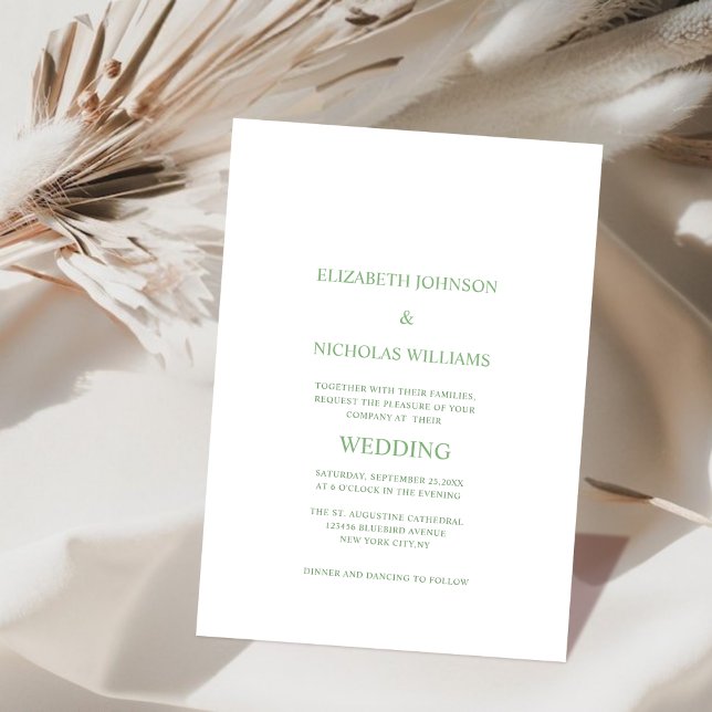 sage green digital wedding invitation template  (Creator Uploaded)