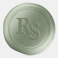 Sage Green Double Monogram Wedding Wax Seals