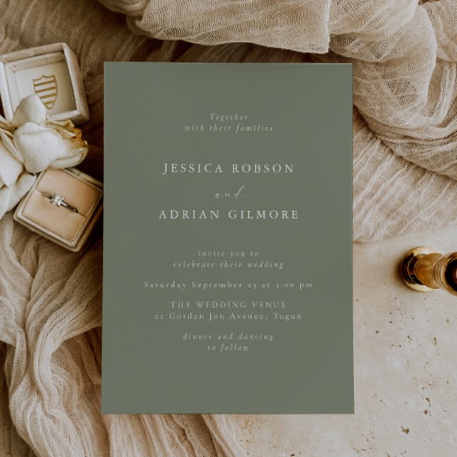 Sage Green Dream Modern Minimal Wedding Invitation (Creator Uploaded)