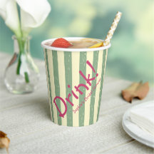 Sage Green Drink Stripe Bridal Shower