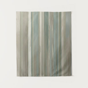 Sage Green Dusty Blue Taupe Grey Farmhouse Stripe Tapestry