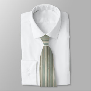 Sage Green Dusty Blue Taupe Grey Stripe  Tie