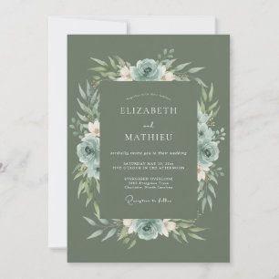 Sage Green Earthy Forest Wedding Invitation