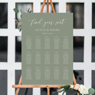 Sage Green Elegant 15 table Seating Chart