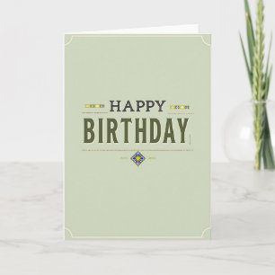 Sage Green Elegant Birthday Card