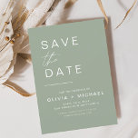 Sage Green Elegant Boho Save the Date Minimalist<br><div class="desc">Budget Wedding Boho Save the Date Cards. The Save the Date cards contain a modern hand lettered cursive script typography that are elegant,  simple and modern to use after you minimalist simple wedding day celebration.</div>