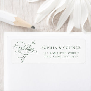 Sage Green Elegant Classy Wedding Return Address Label