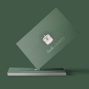 Sage green Elegant Handmade Wax Soy Candle Business Card