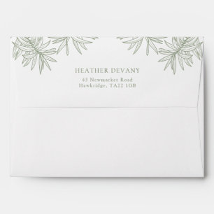 Sage Green Elegant Minimalist Botanical Envelope