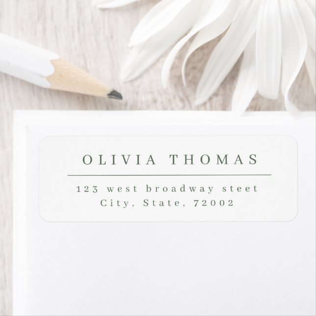 Sage Green Elegant minimalist return address Label (Insitu)