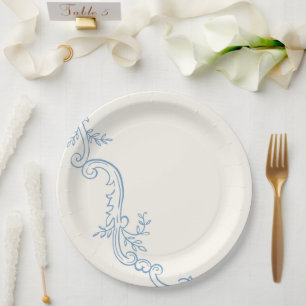 Sage Green Elegant Minimalist Wedding Paper Plates