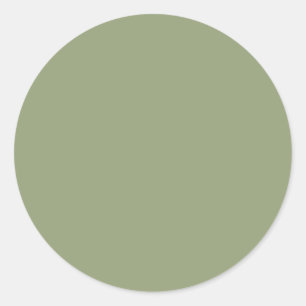 Sage Green Elegant Neutral Solid One-Colour Classic Round Sticker