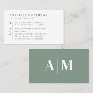 Sage Green Elegant Professional Business Card