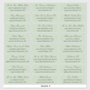 Sage Green Elegant Script 24 Wedding Guest Address