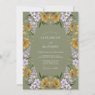 Sage Green Enchanted Botanical Wedding Invitation