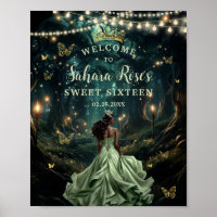 Sage Green Enchanted Forest Sweet Sixteen Welcome