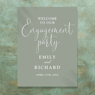 Sage Green Engagement Party Welcome Sign