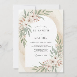Sage Green Ethereal Bohemian Wedding Invitation