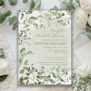 Sage Green Eucalyptus Couple's Bridal Shower Invitation