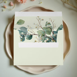 Sage Green Eucalyptus Elegant Boho Wedding  Envelope